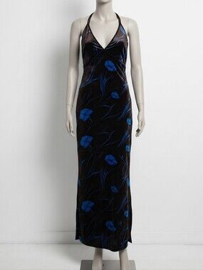 ECOTE VELVET FLORAL BODYCON DRESS